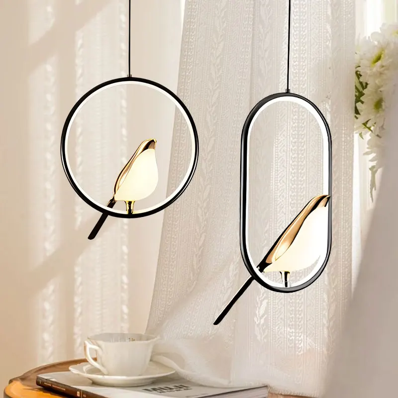 

Indoor Rotatable Bird LED Hanging Lamps LED Cord Pendant Lights for Kitchen Dinning Room Chandelier Lighting Adjustable Line