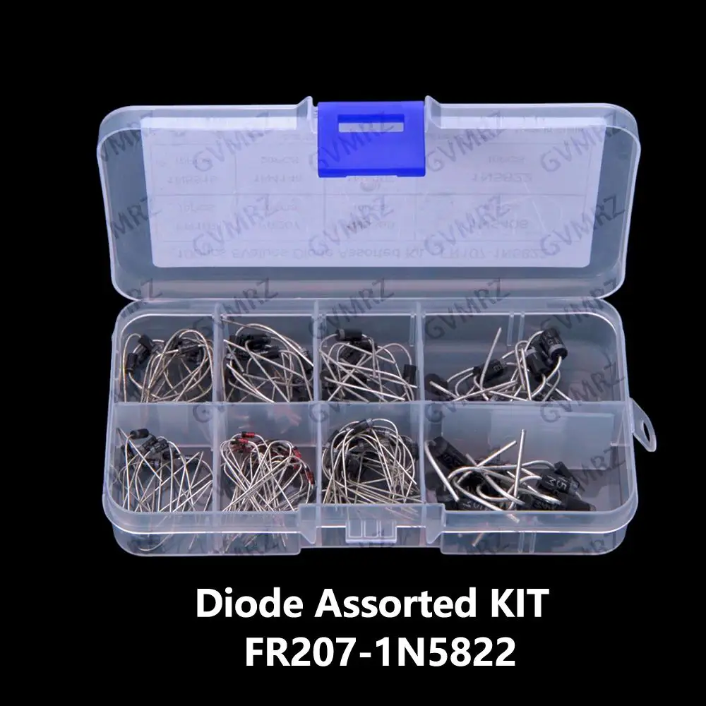 8Values FR207 1N5399 100PCS Diode Assorted KIT 1N5408 1N5819 1N4148 1N4007 1N5822 kit FR107