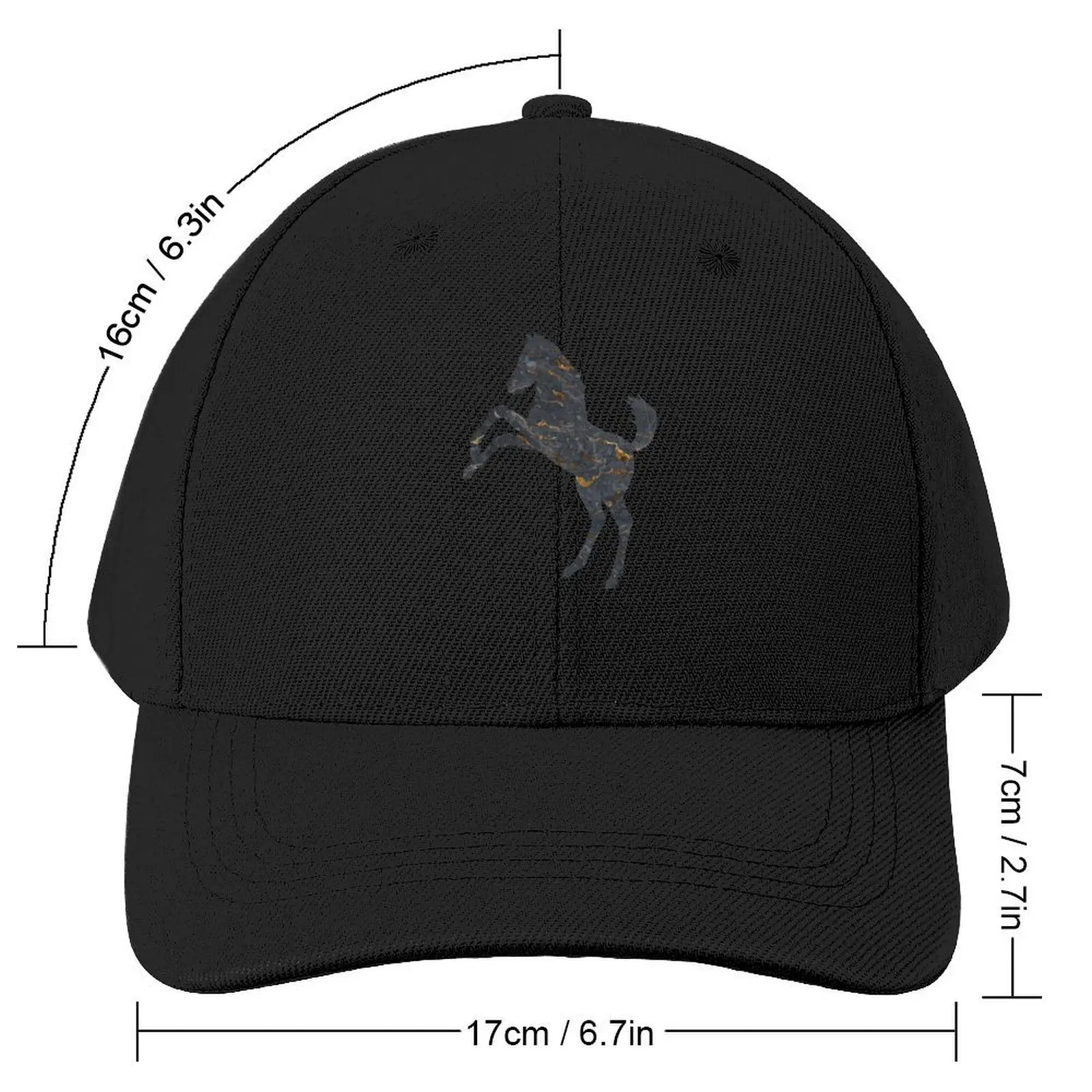 Mustang Horse Liquid Marble Baseball Cap Streetwear foam party Hat Girl Men's