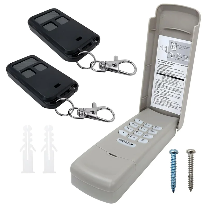 

N93R 1X 877MAX Garage Door Opener Keypad With 2X Remote For 41A6127-1 HBW2028, 139.53680 Series