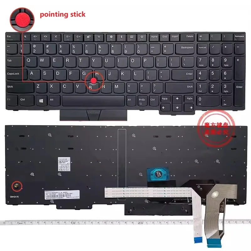 Imagem -02 - Teclado dos Eua para Lenovo Backlight para Laptop Novo E580 L580 E585 E590 T590 T580s P52 P53 P72 P73