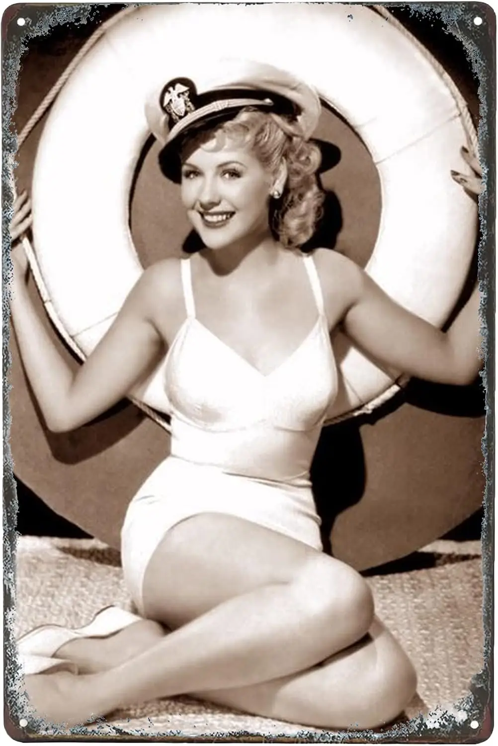 Army Military Pin Up Girl Tin Sign Veterans Vintage Metal Signs Sexy Lady Wall Art Girls Poster Sexy Navy Girl Home Garage  sign