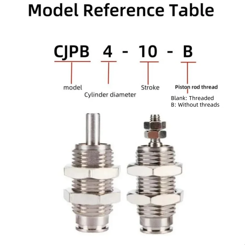 CJPB series mini single action external thread needle cylinder CJPB4-5/CJPB6-5/CJPS4-5-B/CJPB6-5-B actuator pneumatic cylinder