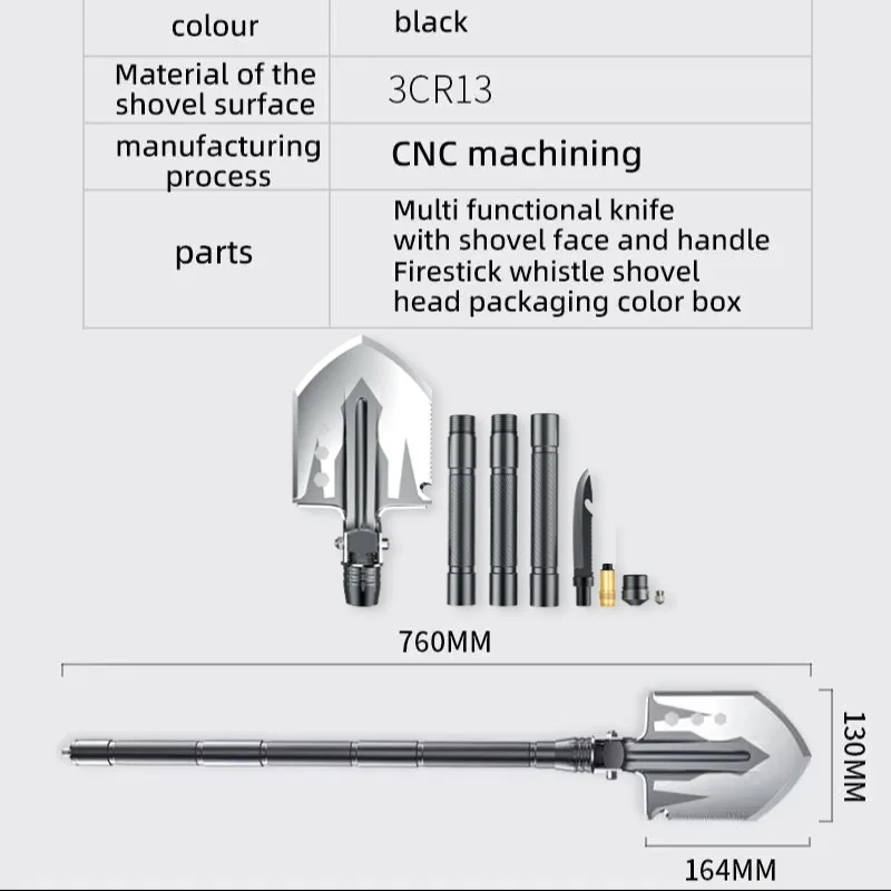 Imagem -05 - Soldado de Longa Distância Multifuncional ao ar Livre pá Dobrável pá de Acampamento Engrenagem Sobrevivência pá de