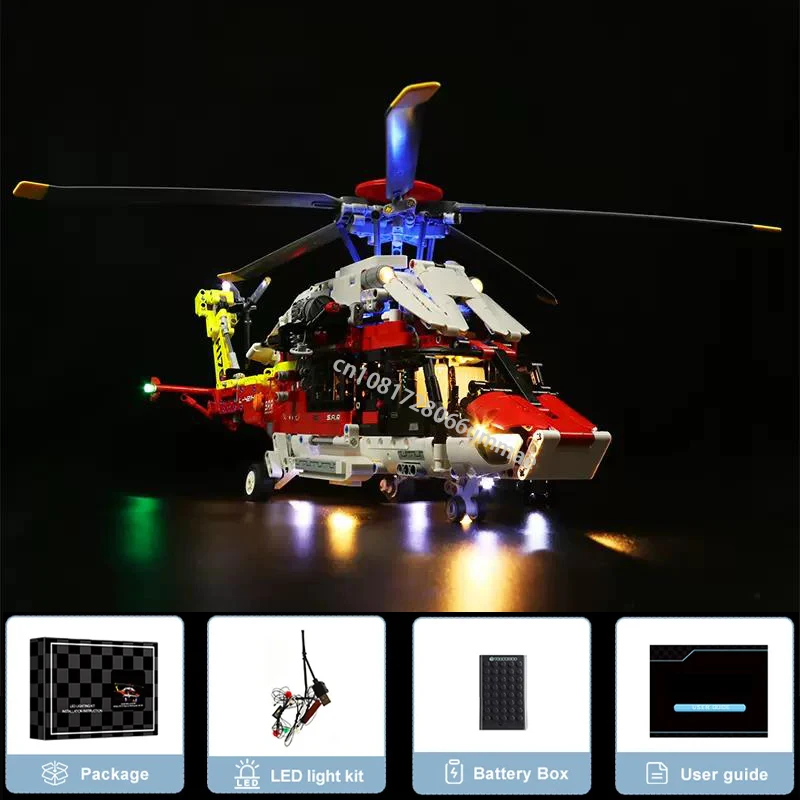 In magazzino Technical Airbus H175 elicottero di salvataggio 42145 LED Light Model Building Blocks funzioni motorizzate fai da te mattoni giocattolo regalo