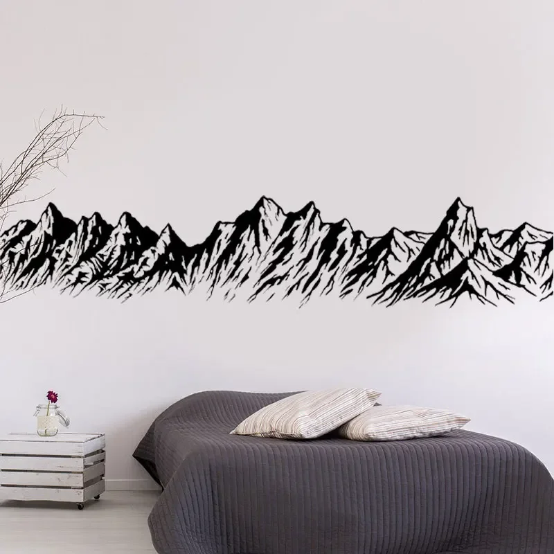 Large Size Landscape Mountain Range Wall Sticker Vinyl Art Home Decoration Living Room Bedroom Wall Decals Removable Murals A933