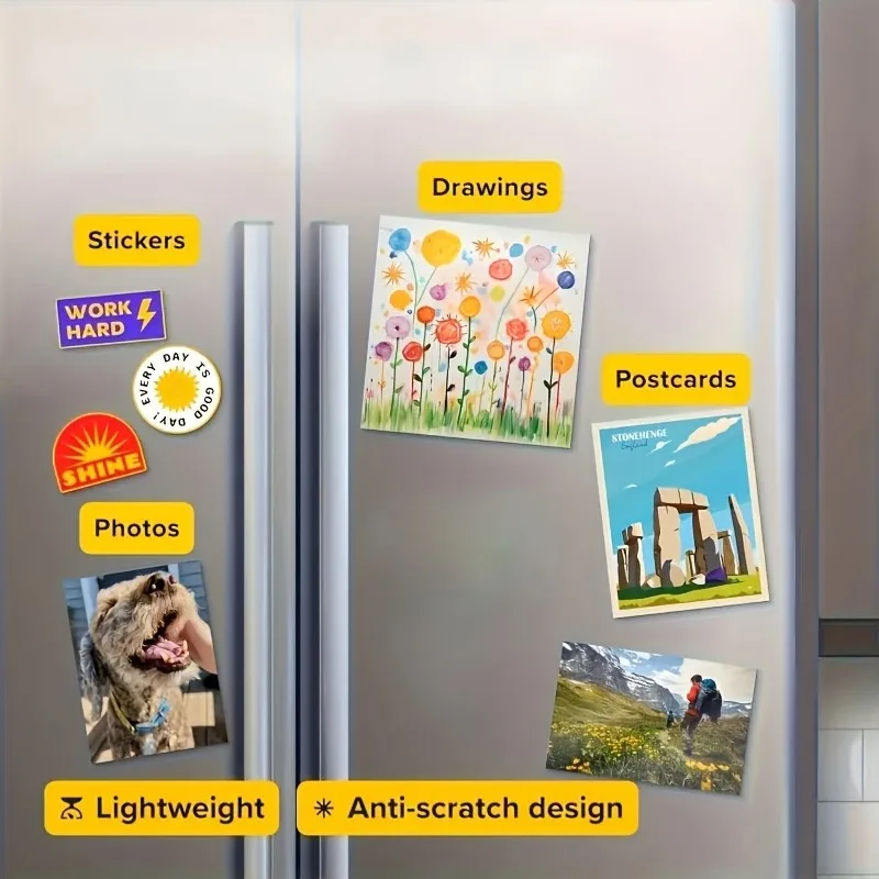 49PCS Flexible Magnetic Stickers, Self Adhesive Magnets for Fridge Wall Glass, No Residue, Removable Temporary Adhesive Board view 2