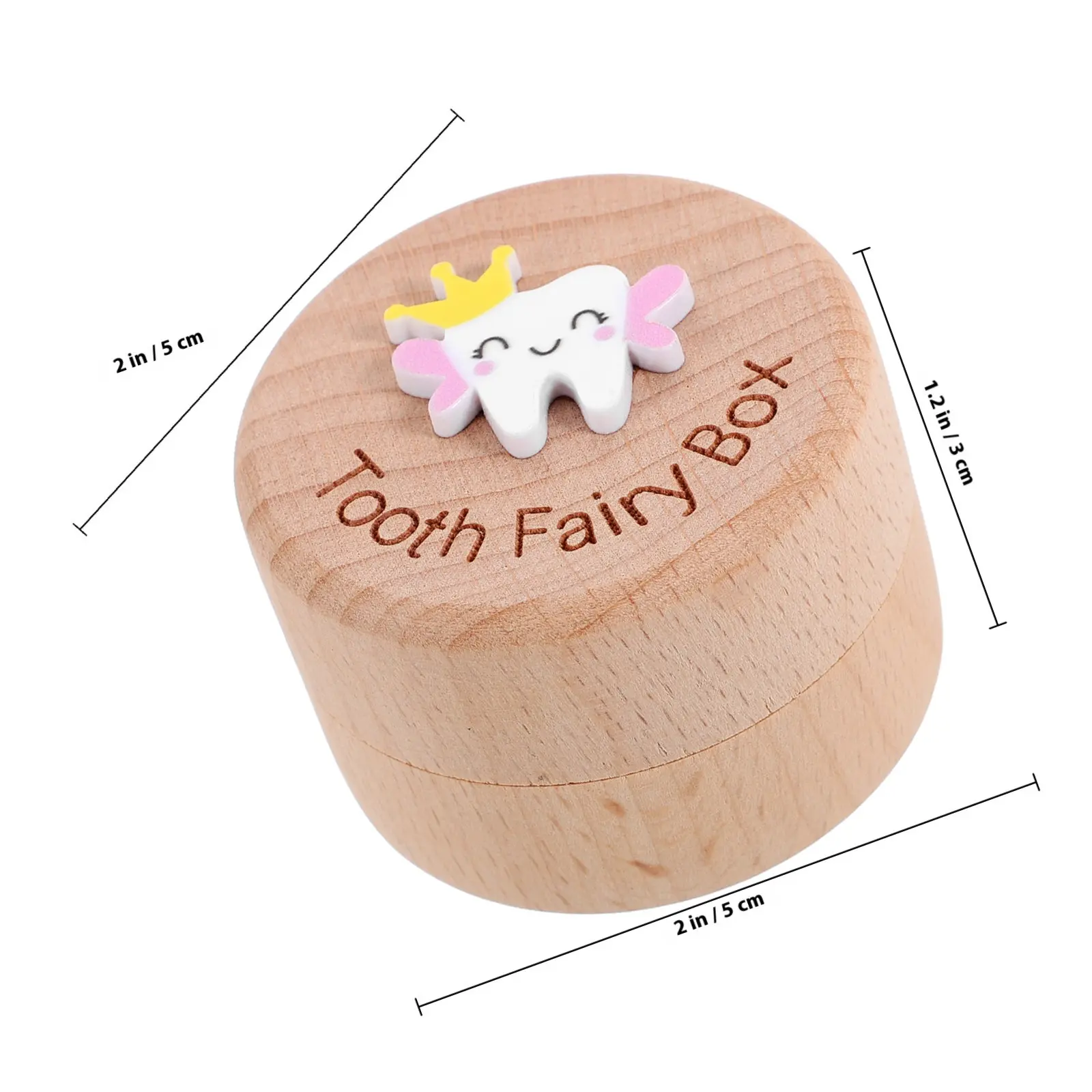 Baby Tooth Box Wooden Keepsake Long-Term Preservation Tooth Holder First Lost Teeth Collection Organizer Large Capacity Easy