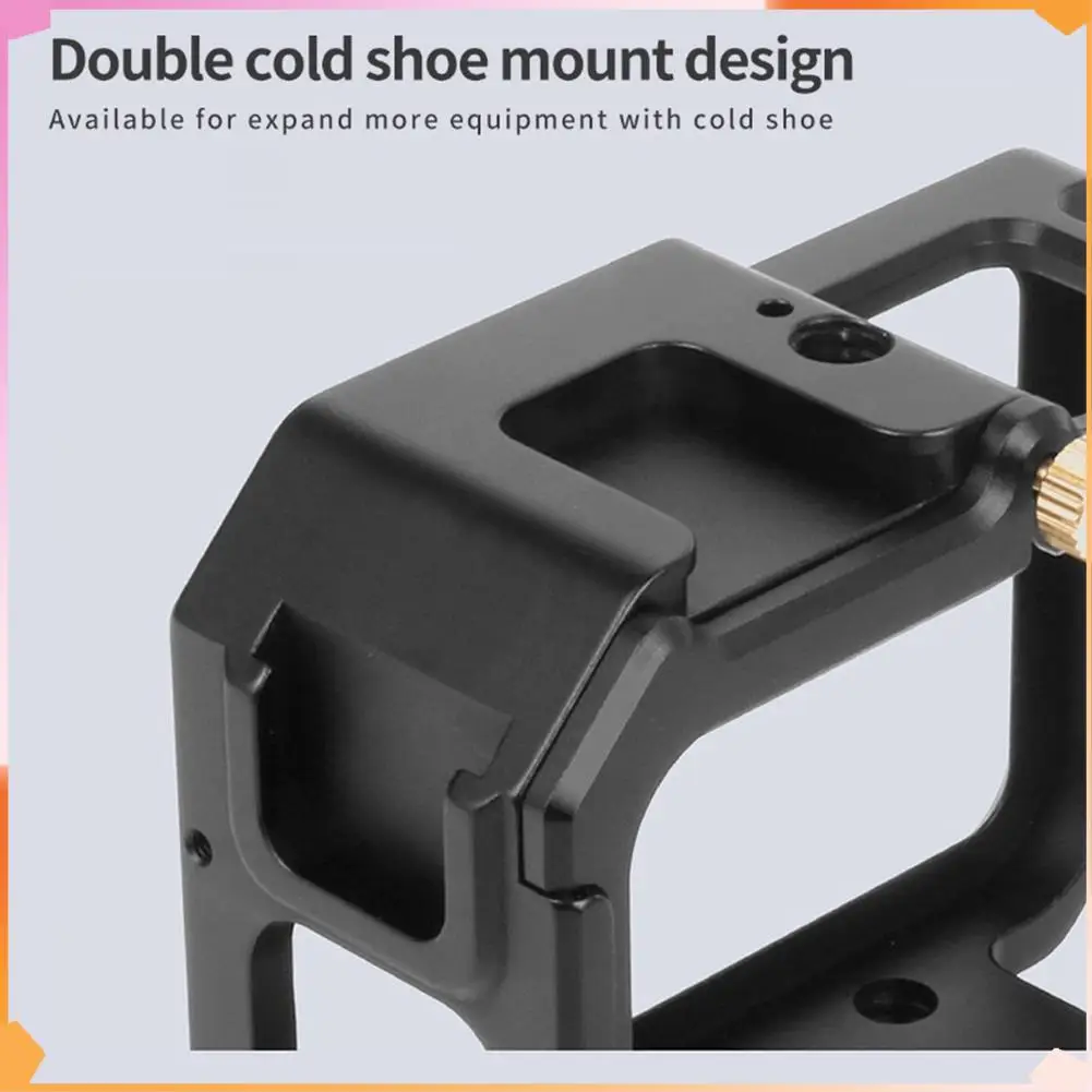 

B94A Frame Case Camera Cage For Gopro Hero 9 10 11 Action Camera Double Cold Shoe Mount Form-Fitted For Cooling Cage