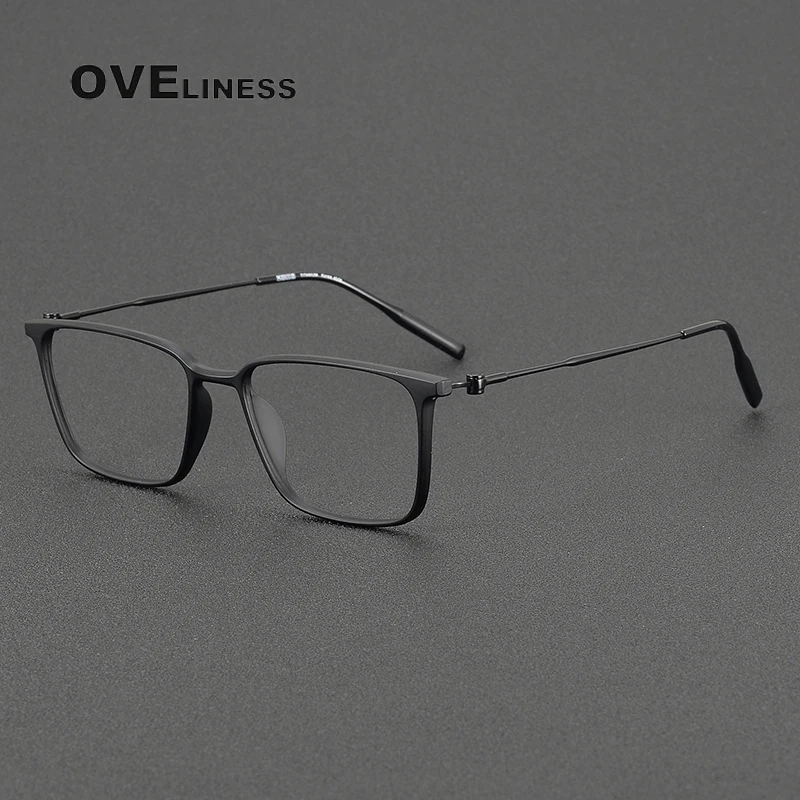 Super Light Comfortable Acetate Titanium Eyewear Square Glasses Frame Myopia Optical Prescription eyeglasses Frames Men Women