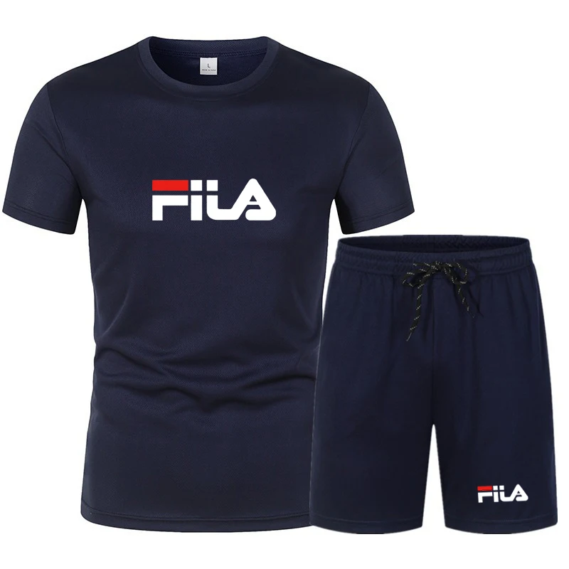 

Men's short-sleeved T-shirt and shorts set, suitable for summer clothing / daily activities such as running and exercising.