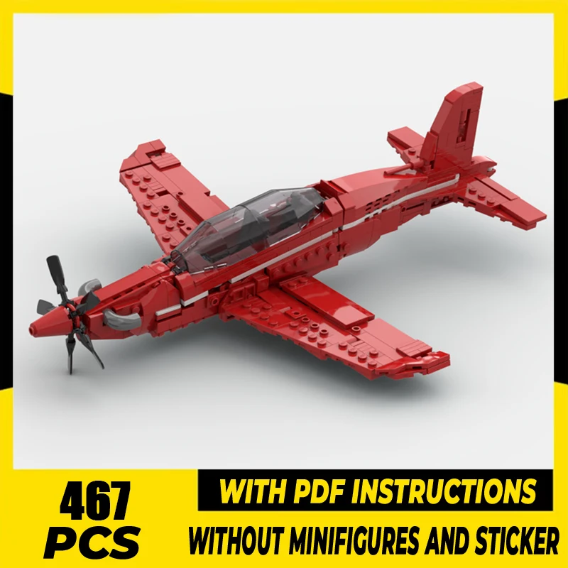 

Military Fighter Model Moc Building Blocks Modular Pilatus PC-21 Bricks Model DIY Assembly Construction Toy Holiday BirthdayGift