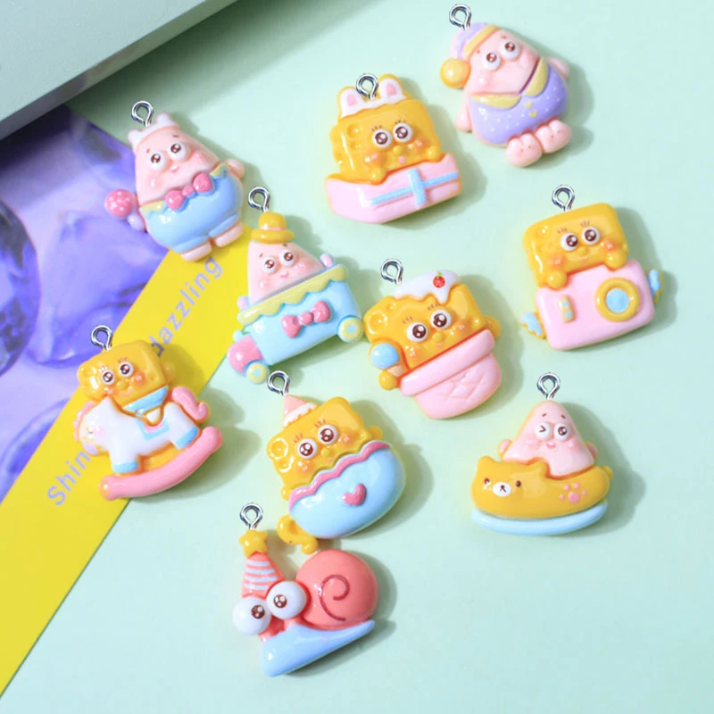 

10Pcs Cartoon Character Resin Charms for Jewelry Making Findings DIY Crafts Earrings Pendants Necklace Decoration Accessories