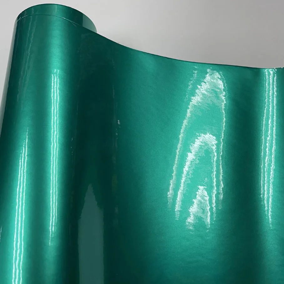 

High quality Gloss Metal Pearl Lake Green Vinyl Car Wrap Film Roll with Air Release, Self Adhesive Glitter Decal Car Wrapping