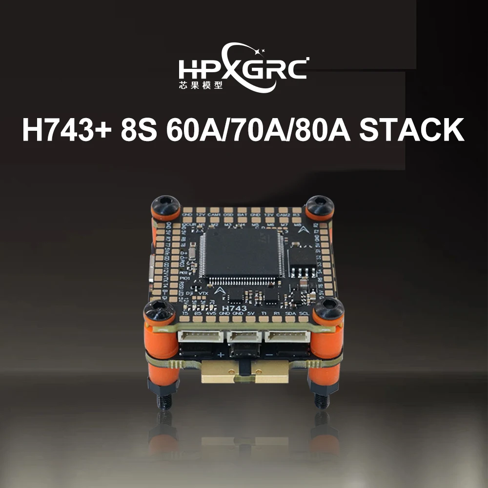 

HPXGRC H743 Flight Controller ICM42688P With 60A/70A/80A 4in1 Brushless ESC Stack 30.5x30.5mm for For FPV Freestyle Racing Drone