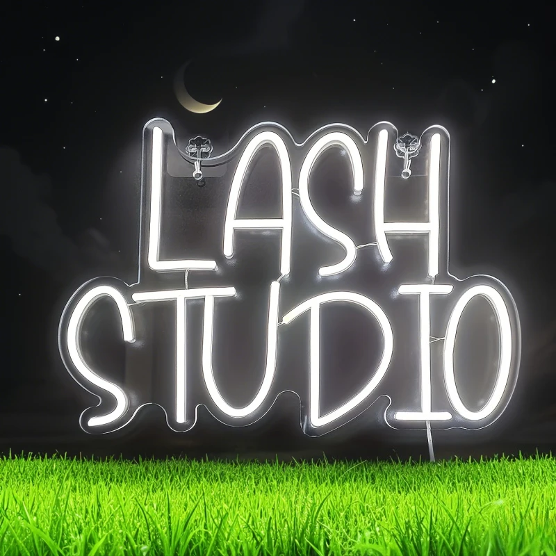 

Lash Studio LED Neon Sign USB Powered No Battery Needed Ideal for Eyelash Extension Lounge Beauty Nail Salon Studio Office Decor