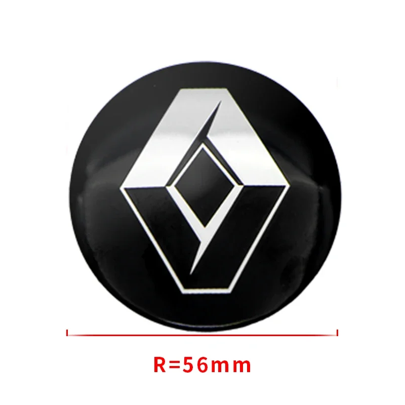 4pcs 56mm Car Wheel Center Hub Cap Rim Cover Emblem Sticker  For Renault Clio Laguna 2 Megane 2 3 Duster Logan Captur Emblems