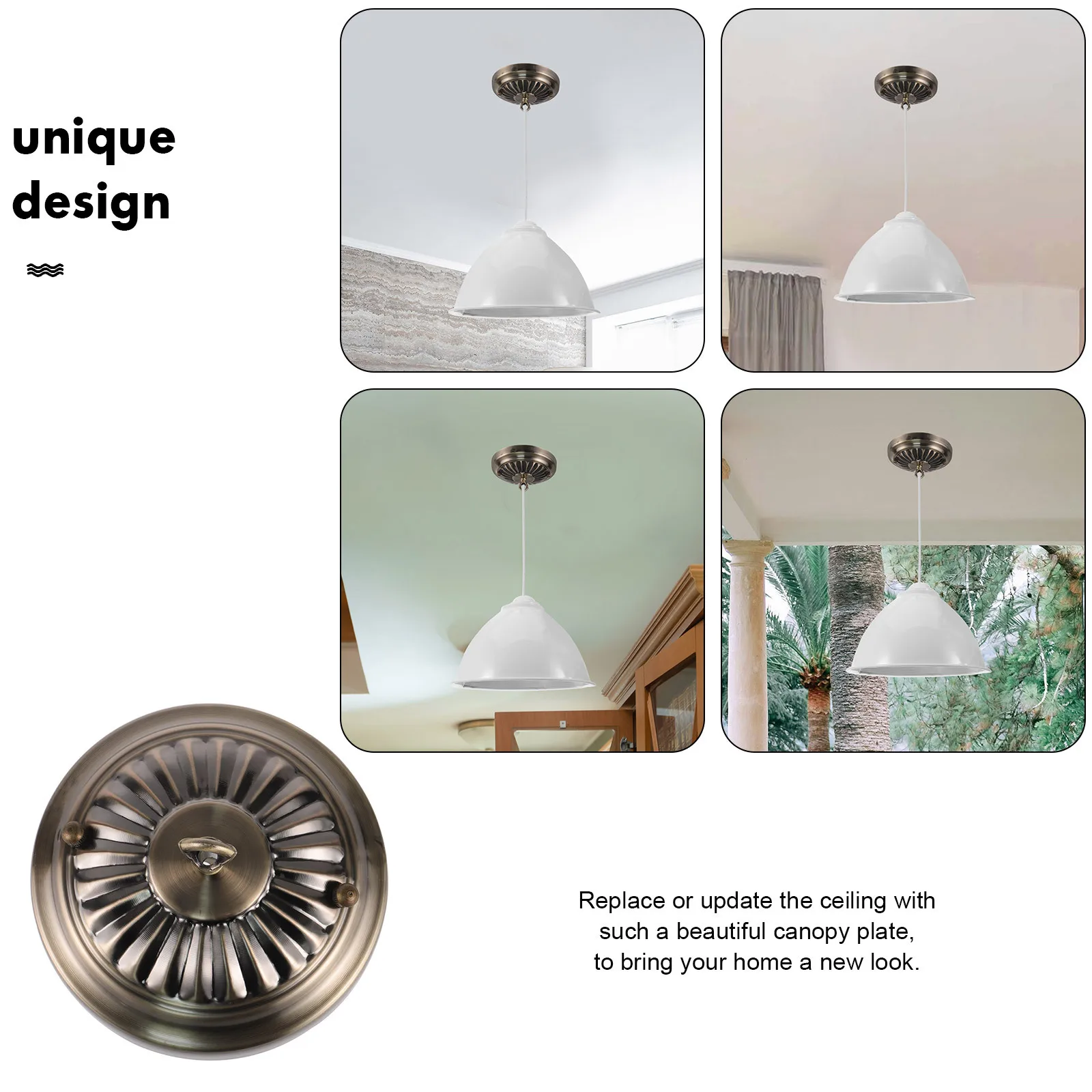 

Ceiling Canopy Plate For Chandelier Pendant Light Fixture Mounting Bracket Retro Metal Cover Plate Hardware Lighting
