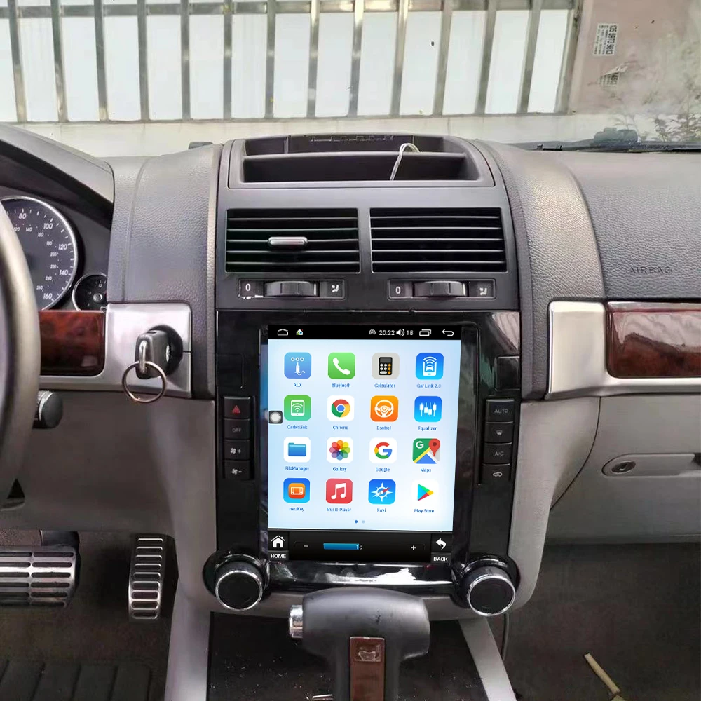 For VW Touareg 2002-2010 Android 13 Tesla Style  Car Audio Car GPS Navigation for Car Multimedia Stereo Apple Carplay