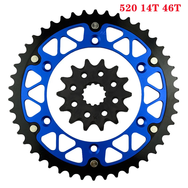 ضرس أمامي وخلفي للدراجة النارية 520 14T 45T-52T لياماها WR450FR YZ450FV WR250Z YZ250L WR400FL YZ400FL WR426FM YZ426 YZ450FT