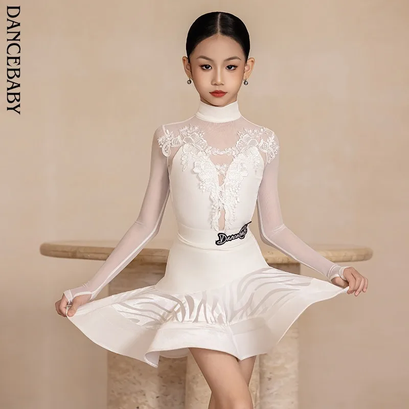 

Customized Dancebaby Latin Dance Dress Girl Rumba Chacha Cowboy Samba and Bullfighting Dance Performance Practice Set DAS786