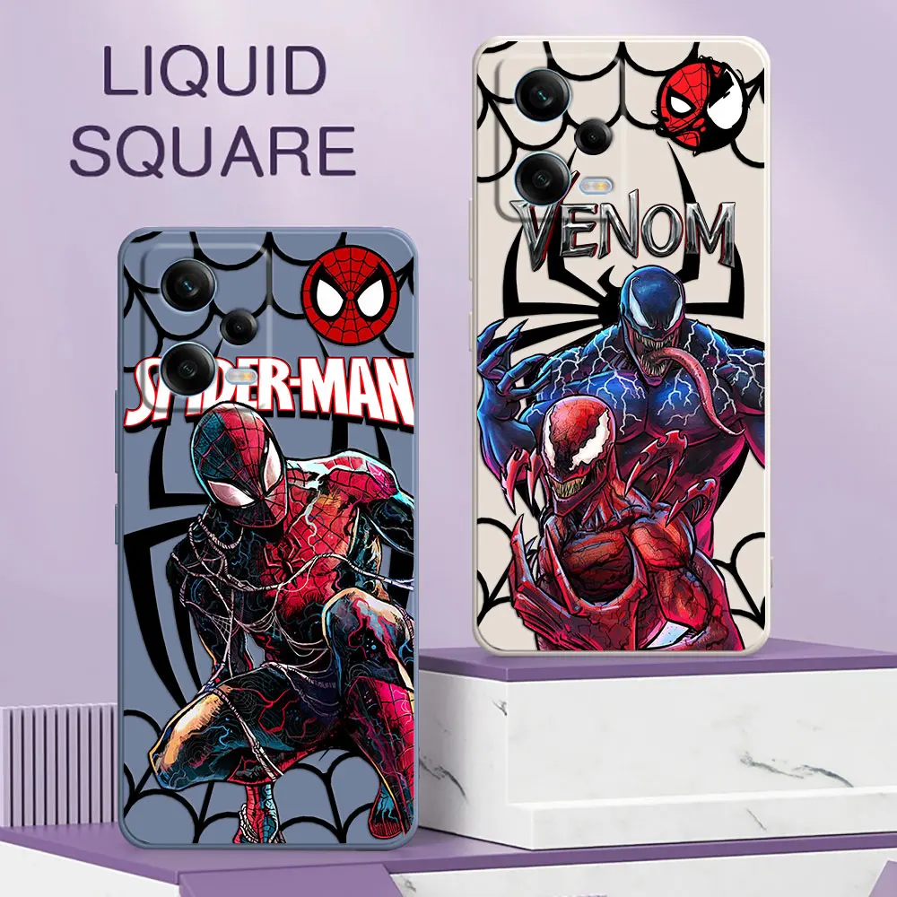 Fundas For Xiaomi Redmi Note 13 Pro Plus 12 12S 11 11S 10 10S 9 9S 8 Pro 5G Phone Case Silicone Cover Marvel Spderman Venom Art