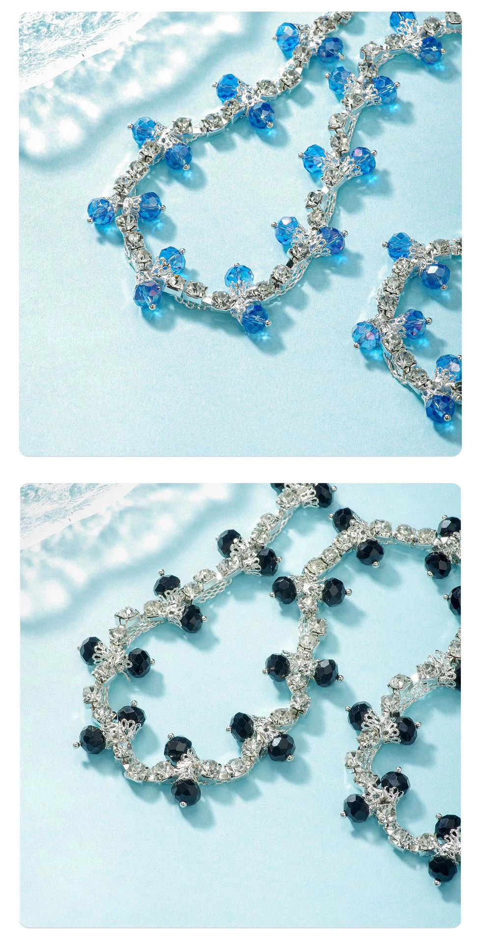 10 Yards Strasskette Kleidungszubehör Kristalldiamant Schuh- und Taschendekoration DIY-Bastelzubehör Strassband Nähzubehör – Detail 6
