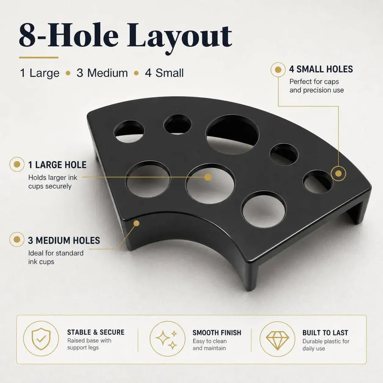 Tattoo Ink Cup Holder Stand 8 Holes Makeup Artist Tattoo Studio Accessories Supplies Laboratory Tool Pigment Brack Container