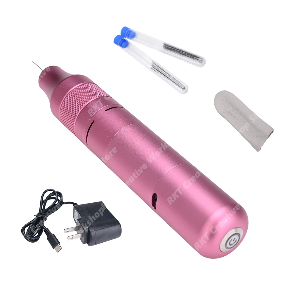 Needle Felting Pen Rechargeable Wool Felt Punch Tool Kit Portable DIY Handmade Craft Machine with Replacement Needles Electric W