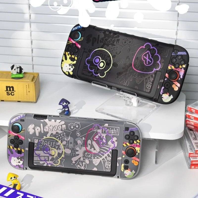 Switch 2 OLED Spielkonsole Schutzhülle Splatoon 3 Kratzfeste Stoßfeste Schutzhülle Switch Dekorative Zubehörteile