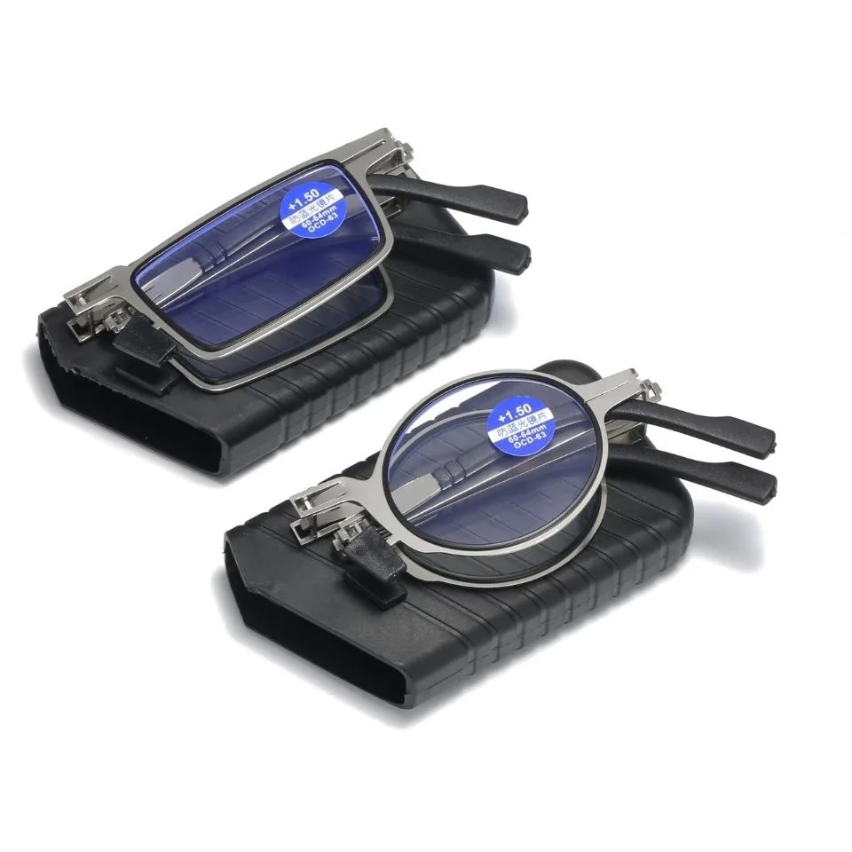 Fashion Folding Screwless Reading Glasses Men Women Ultra Thin Anti Eyestrain Presbyopia Eyeglasses with Case Diopter Eyeglasses image 4