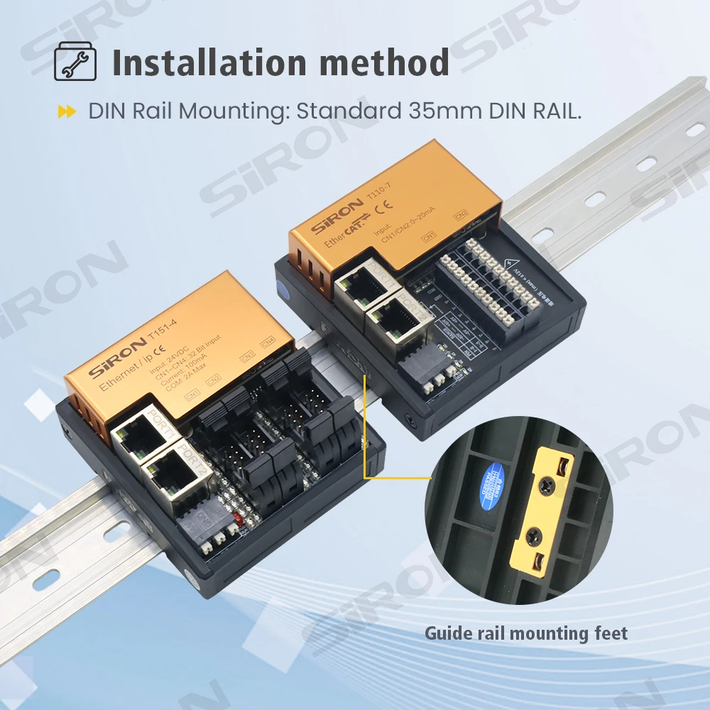 Module de contrôle de bus Io numérique analogique série SiRON T1, Module Io à distance EtherCAT Profinet