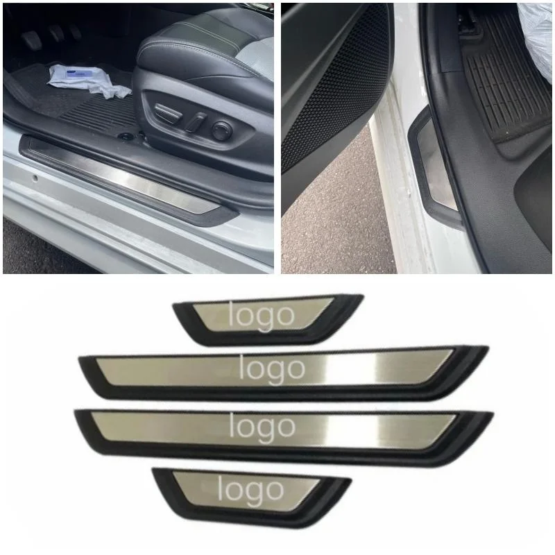 For Toyota CHR Corolla 2017-2023 Interior Accessories Door Sill Anti-Kick Decoration Bumper Sill Anti-Dirty Cover Stickers