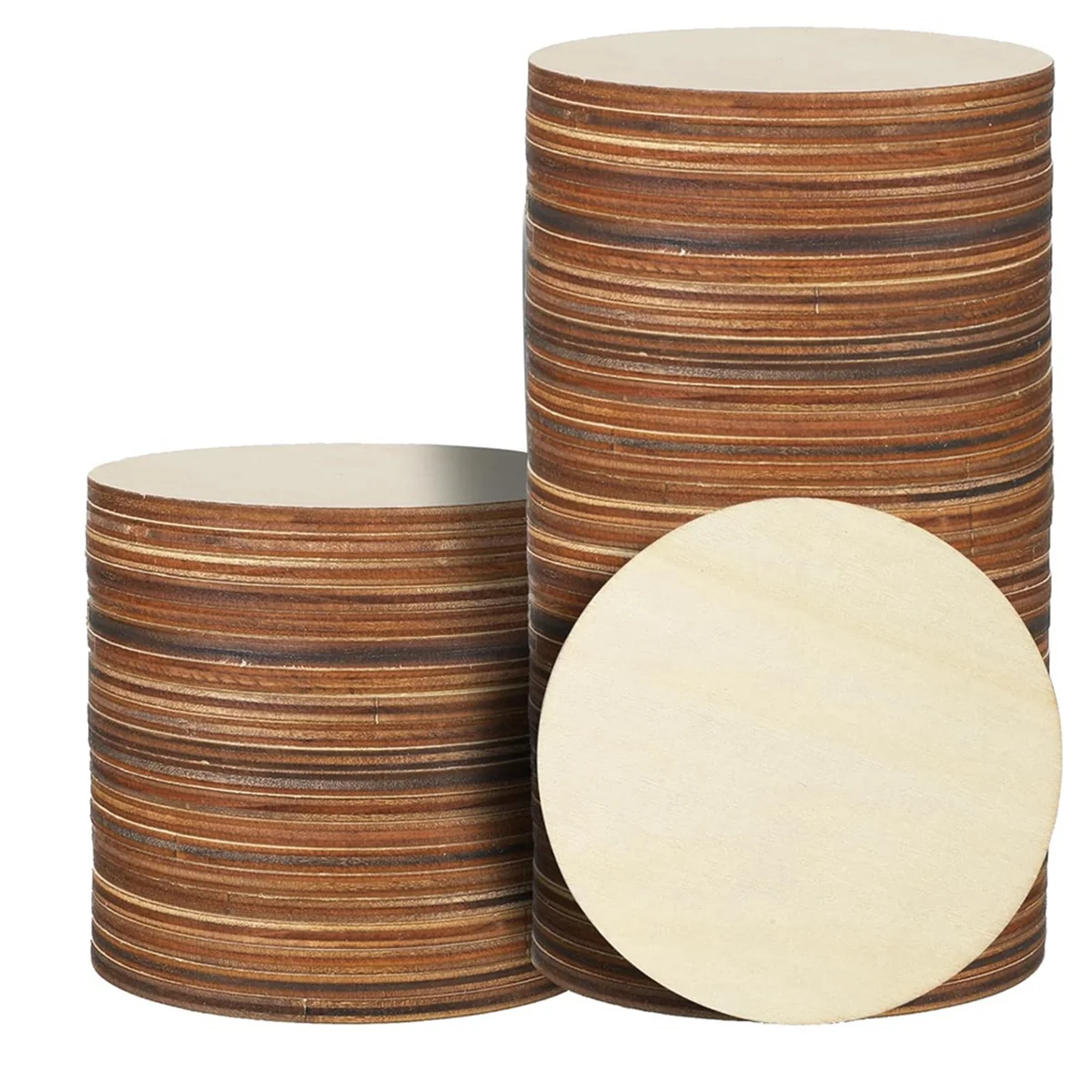 36 Pcs 4 Inch Wood Circles Unfinished Round Wooden Discs Blank Wood Rounds Natural Wood Round Cutouts Slices