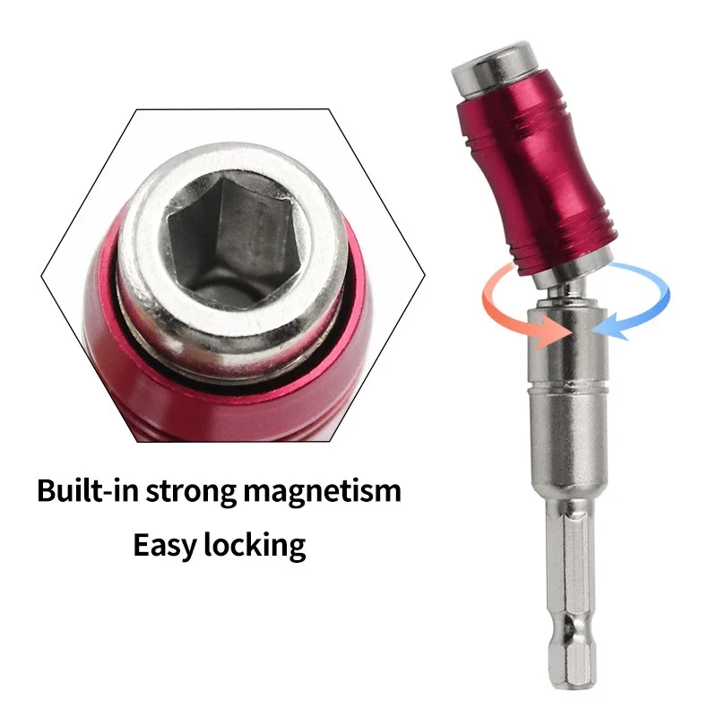 Punte per cacciavite ad anello magnetico esagonale da 1/4 "trapano utensili manuali punta da trapano asta di prolunga per spazi ristretti supporto per punta magnetica