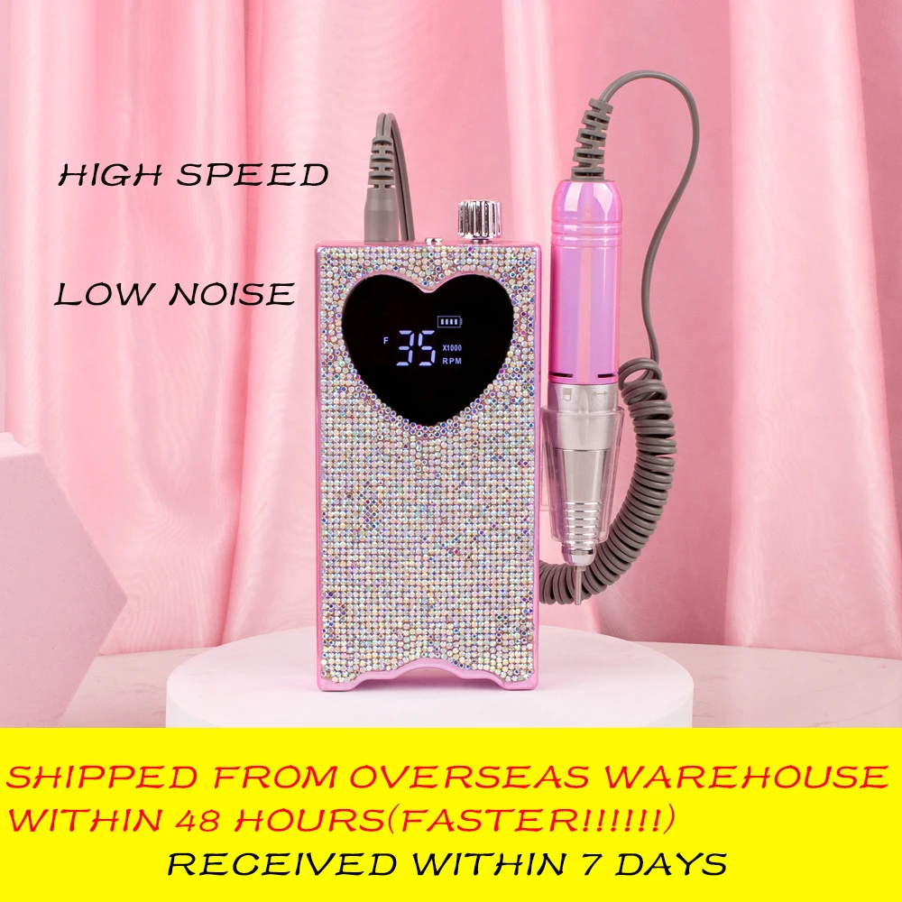 

Heart Shape Electric Nail Drill 35000RPM Nails Milling Cutter Wireless Pedicure Grinder Rechargeable Nail Drilling Machine Make