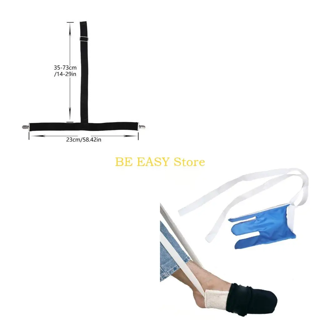 E28F Durability Sock Aid Tool Reusable Sock Puller For Joint Relief Extended Handle For Easy Pulling Motion for Senior Users