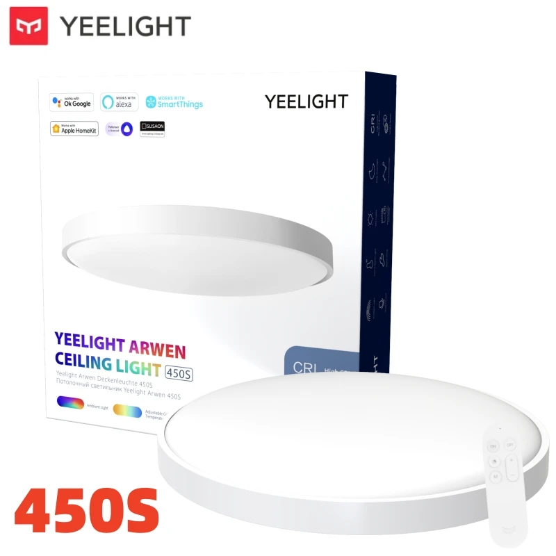 Yeelight Arwen Plafondlamp 450S/550S WiFi-verbinding 16 Miljoen RGB-achtergrondverlichting Instelbare Kleuren Ondersteunt App Mi Home Homekit