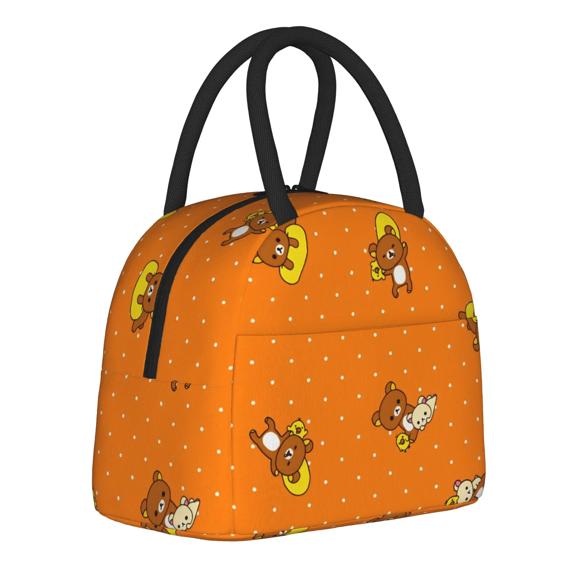 Rilakkumas Cute Cartoon  Insulated Lunch Bag Thermal Bag Lunch Container  High Capacity Tote Lunch Box Bento Pouch Office Travel