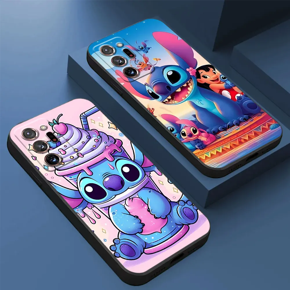 Cartoon Cute Stitch Phone Case for Samsung Galaxy S10 5G S9 S8 Plus S10e Note 20 10 Ultra 8 9 Soft Cover