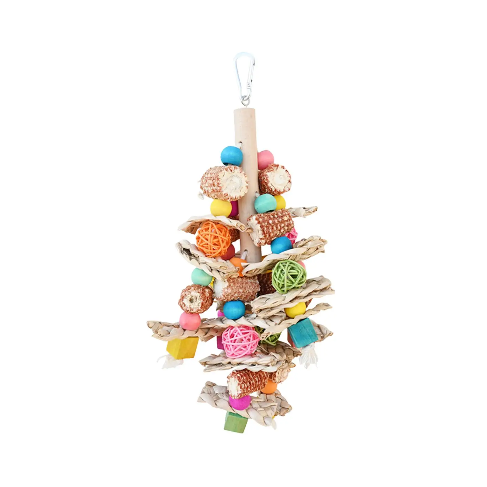 Bird Cage Toy Wooden Chewing for Parrots Macaw Cockatiel Budgies for Cage Tidy Birds and Aviary