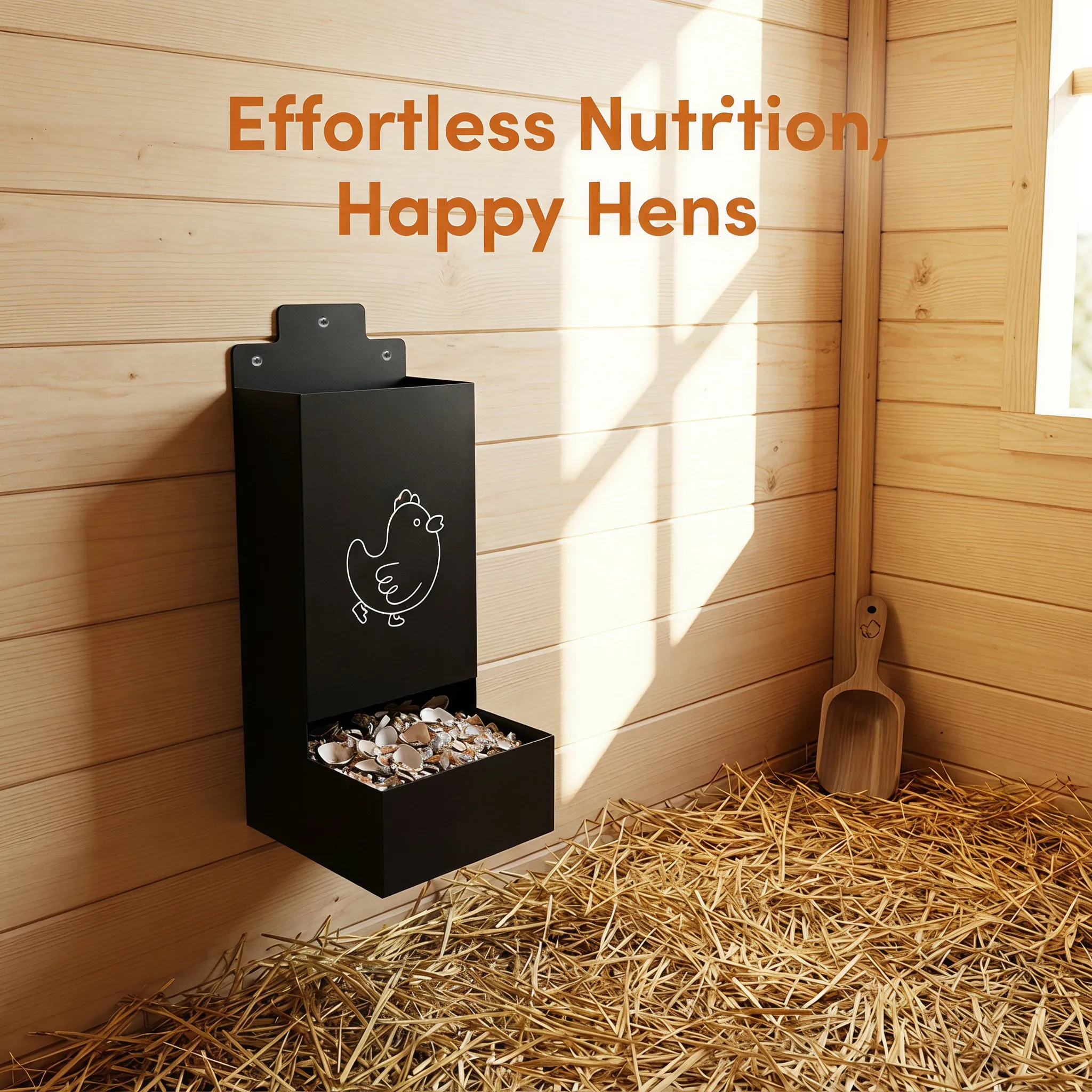 Chicken Grit Feeder Hanging Metal Oyster Shell Feeder for Hens Chick Supplement Automatic Feeding Tray Chicken Coop Essentials