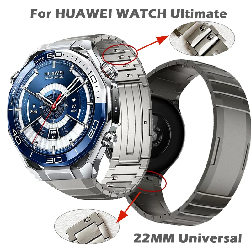 Quick Release Stainless Steel Strap Fit for Huawei Watch Ultimate 2 Accessory Fit for Huawei Watch GT6/GT5/GT6Pro/GT5Pro 46mm
