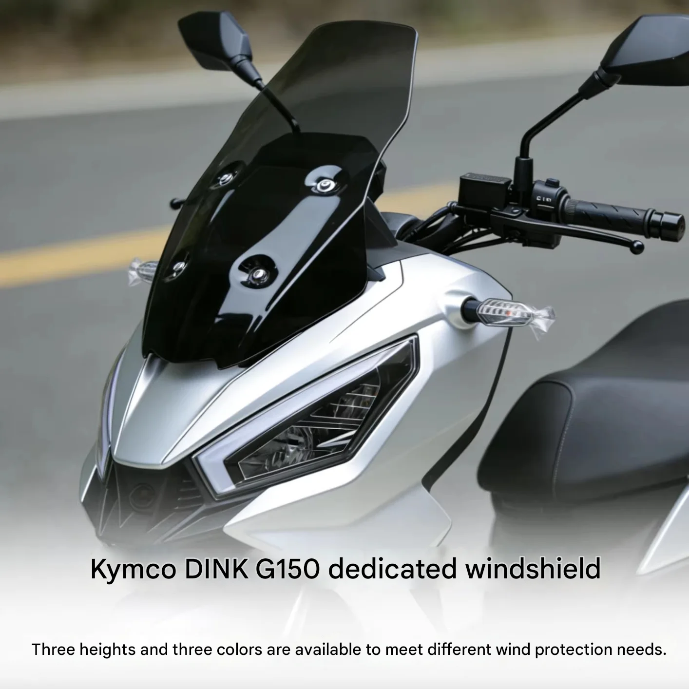 FOR Kymco DINK G150 Windshield Modified Elevated Windscreen with Aerodynamic Curved Flow Guiding Design to Reduce HighSpeed Wind