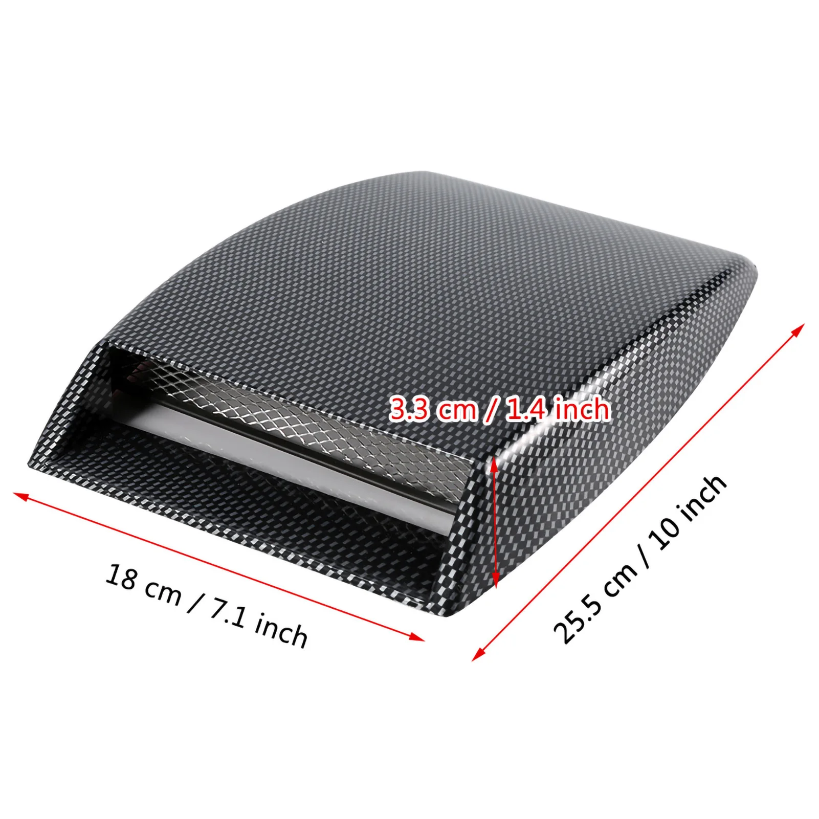 Car Decorative Air Flow Intake Scoop Bonnet Vent Sticker Cover Hood Carbon Fiber