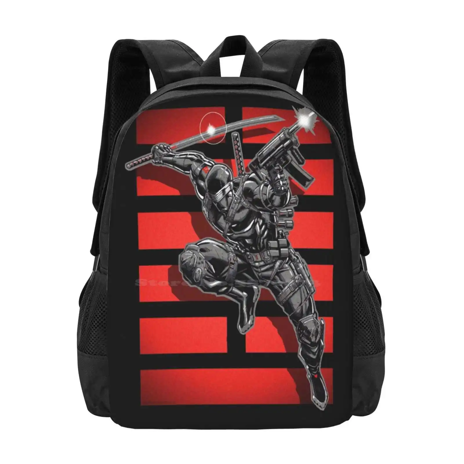 Saco escolar Black Ops para laptop, mochila de grande capacidade, Snake Eyes, GI Joe, militares, desenhos animados, armas, espadas, 80s