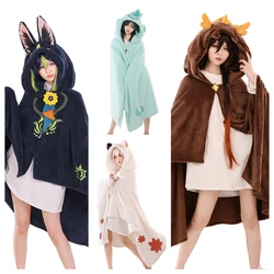 Genshin Impact Tighnari Kaedehara Kazuha Cosplay Costume Adult Flannel Air Condition Blankets Hooded Cloak Halloween Party Suit