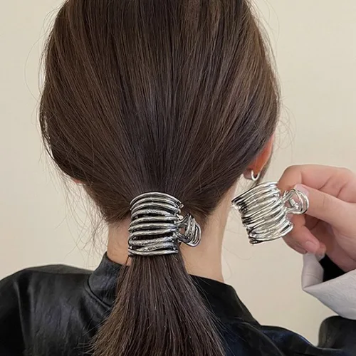 Imagen 2 del producto Pinzas para el cabello de Metal irregulares para mujer y niña, horquillas antideslizantes, soporte alto para cola de caballo, accesorios para el cabello, Clip, tocados con agarre para el cabello