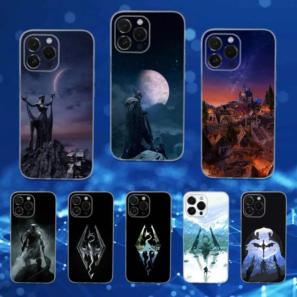 

Hot S-Skyrim-ES Game Phone Case For iPhone 16,15,14,13,12,11 Pro,Max,Plus,X,XS,XR,SE,Mini Transparent Soft Cover