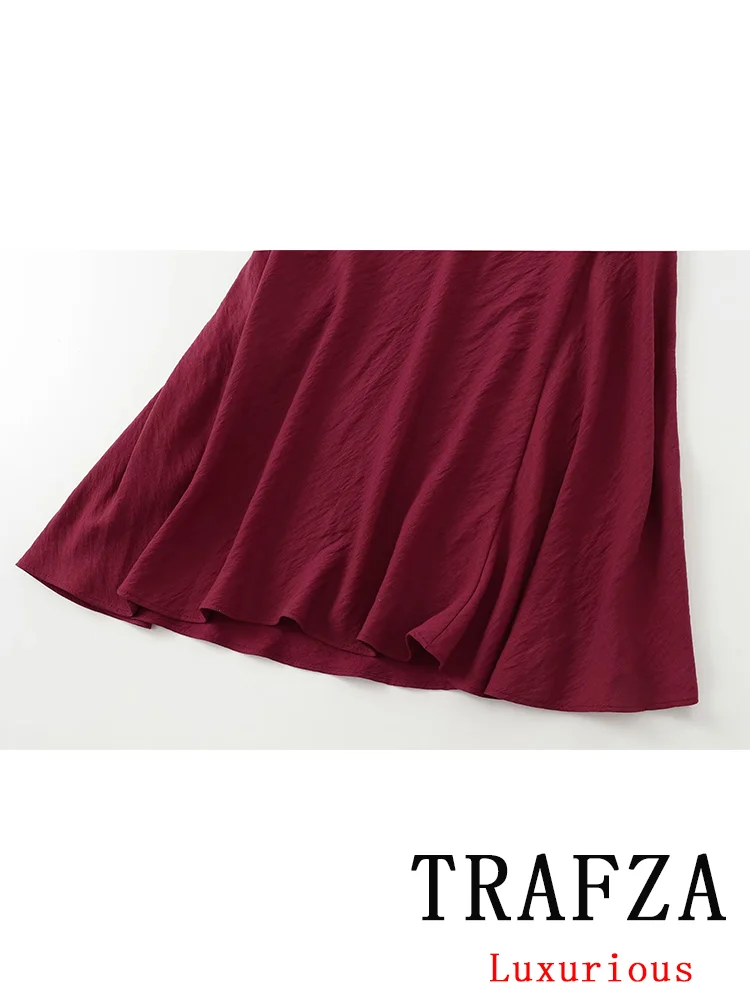 Travza Gaun Wanita Vintage seksi Chic Solid Cami tanpa lengan emas applique gaun panjang lurus mode baru 2024 gaun musim gugur